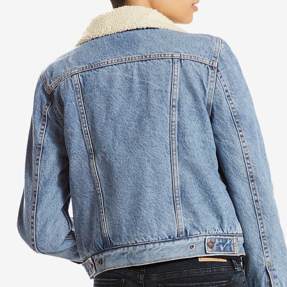 Levi’s Ex-Boyfriend Fleece Denim Jacket / Sherpa jacket / Size S - Picture 3 of 5